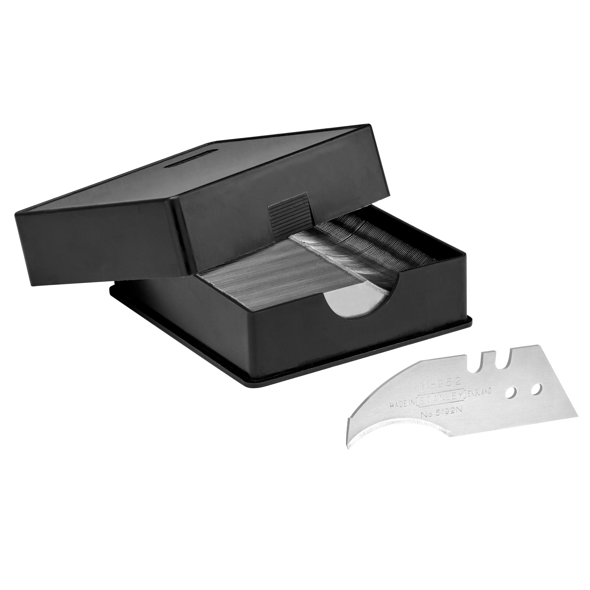 Stanley Konkavklingen 5192 (spezielle Form für präzisees Schneiden bei Schablonen, für Lederarbeiten, 60mm Klingenlänge, 100 Stück in einer Box) 0-11-952, 1-11-952, Silber