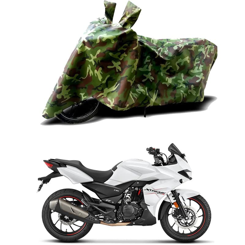 Image of 100% Water Resistant Bike Scooty Two Wheeler Body Cover Compatible for Hero Xtreme 200S BS6 /UV-Rays /Heat Protection /Birds Dropping /Scratchproof /Dust Proof /Waterproof /All Varient[Green MJ]