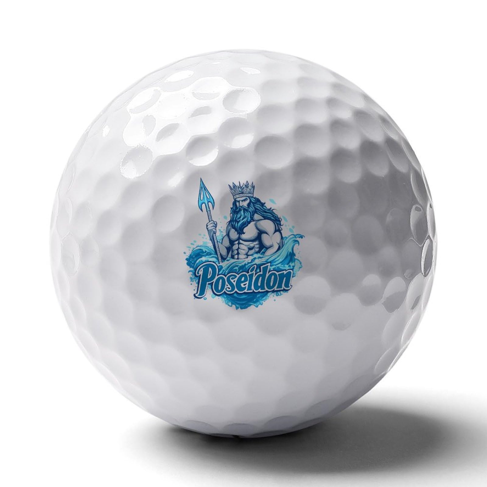 Poseidon Ancient Greece Mythology Personalized Golf Balls Funny Long Distance Practice Golf Ball for Men Women Backyard