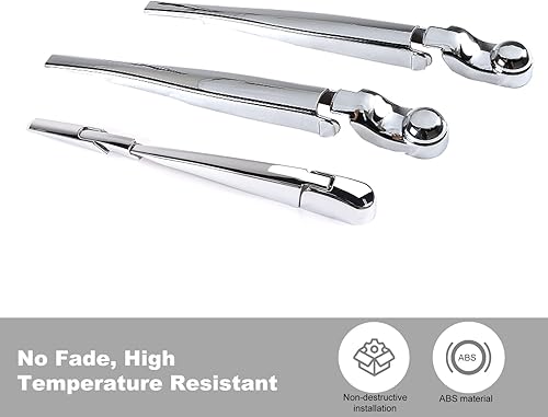 Miniatura 3 de Kit de embellecedores para limpiaparabrisas delantero y trasero para Jeep Wrangler JL JLU y Gladiator JT 2018-2021 (cromado)