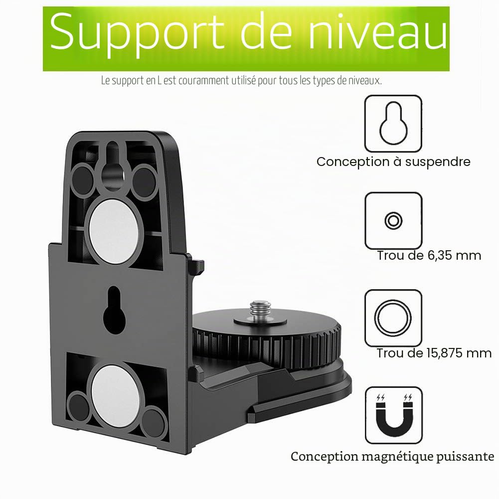 Support de niveau - Aimant puissant Rotation de 360 ​​degrés Support de niveau de support réglable Support de plafond