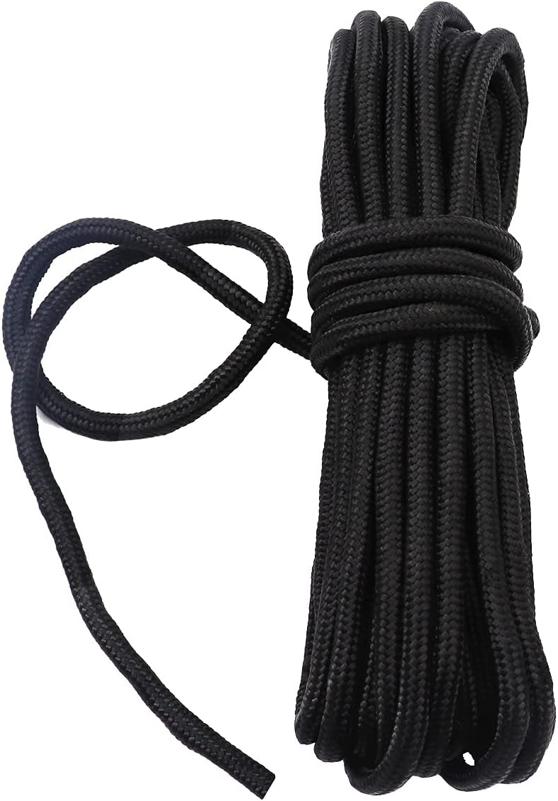 – Fuwok 2/3/4/6/8/10MM 20M(64ft) Satin Nylon Trim Cord,Rattail Silk Cord,All Purpose Rope,Assorted Colors Nylon String Twisted Durable Long Ropes (Black, 6mm)