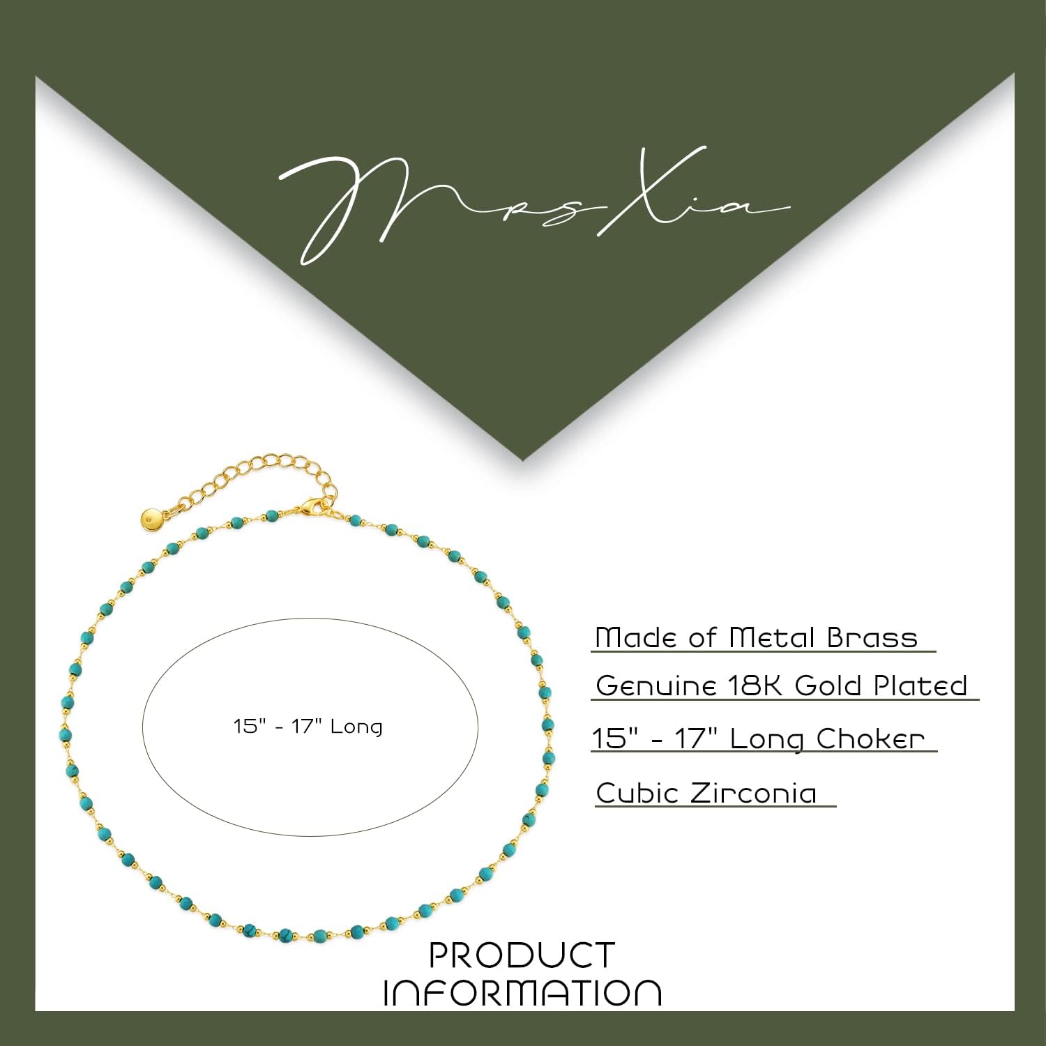 MRSXIA Choker Necklace for Women Gold 18K Gold Filled Dainty Handmade Chain Simple Jewelry - Image 5