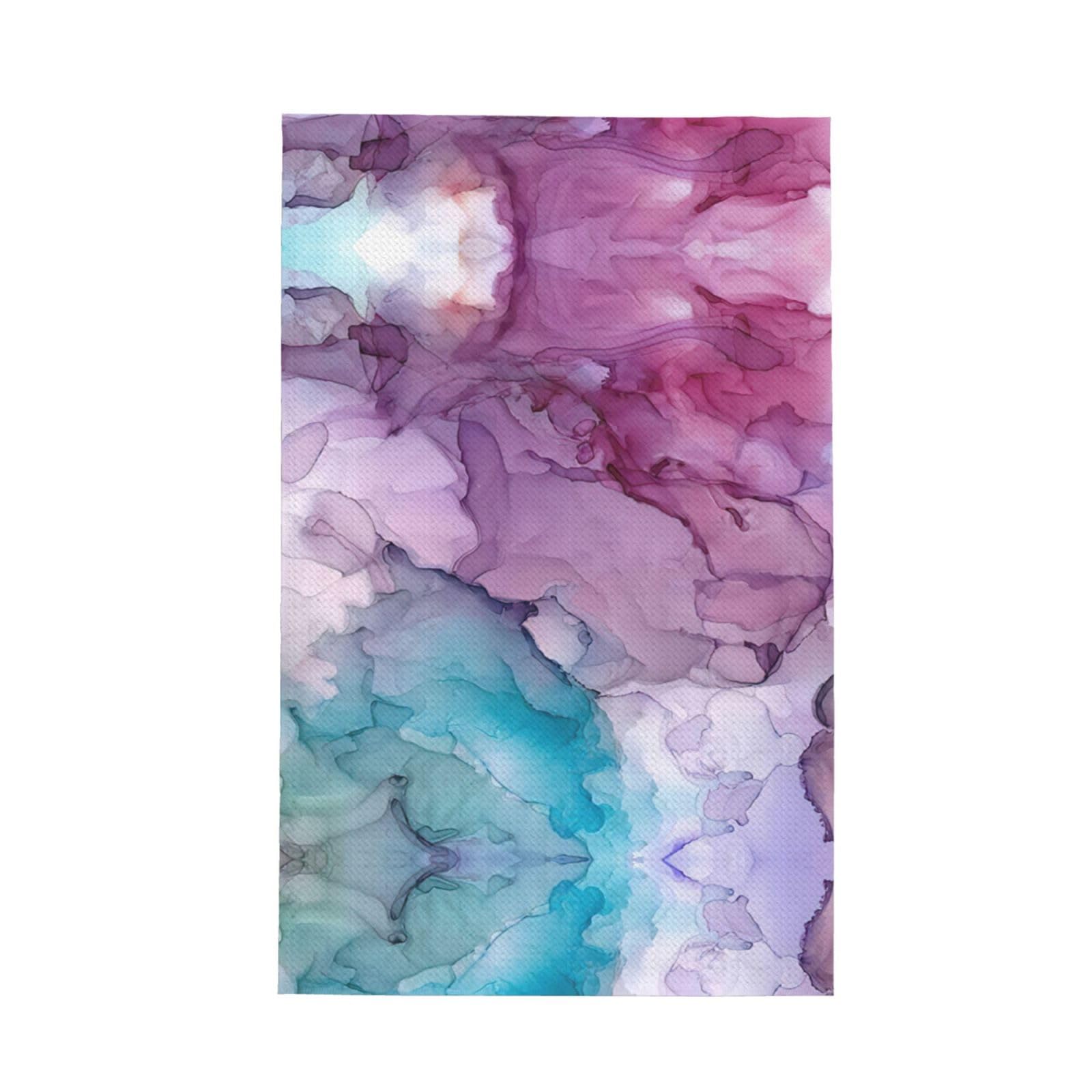 Xxahnbm Black Abstract Marble Print Waffle Kitchen Towel,Absorbent Hand Towel