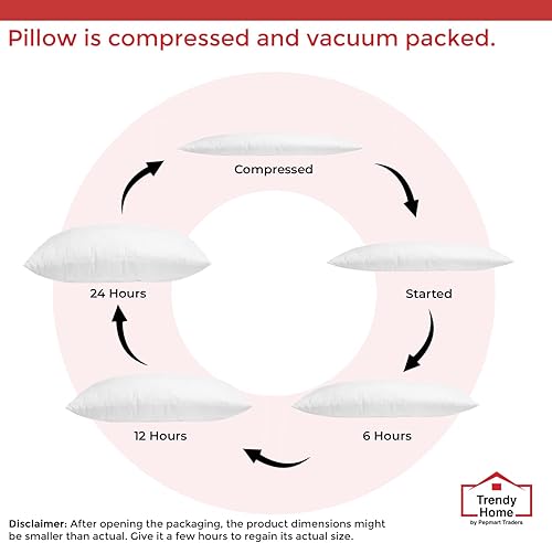Miniatura 5 de Trendy Home - Relleno de almohada de 12 x 18 pulgadas, hipoalergénico, soporte lumbar decorativo para el hogar y exteriores (no tejido, paquete de 2)