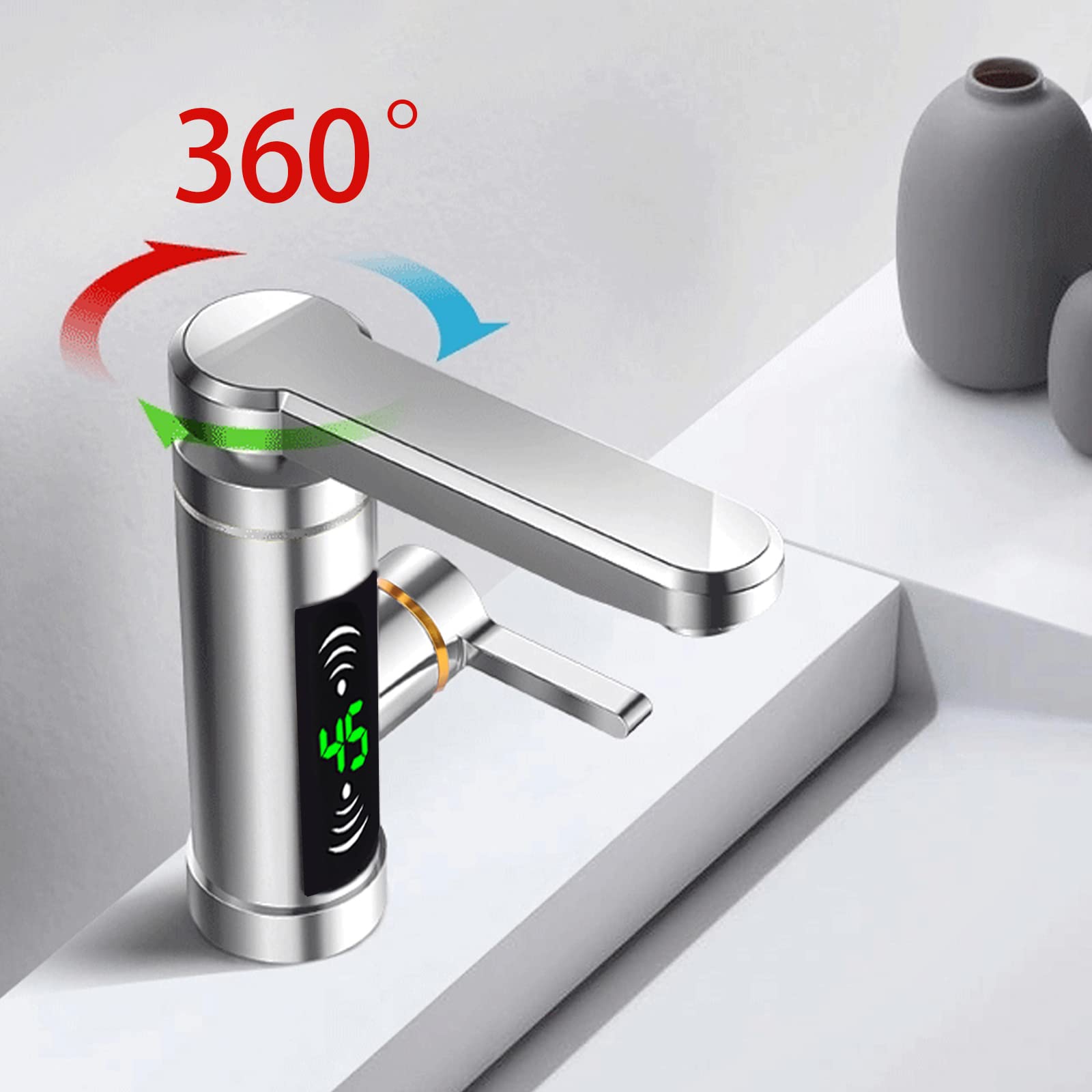 SABUIDDS Elektrische waterkraan met doorstroomboiler, 3,3 kW, 360