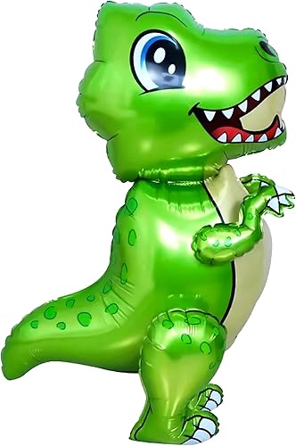KatchOn Globo de dinosaurio verde grande 25 pulgadas suministros de fiesta de dinosaurio verde globos de dinosaurio verde 3D decoraciones de fiesta