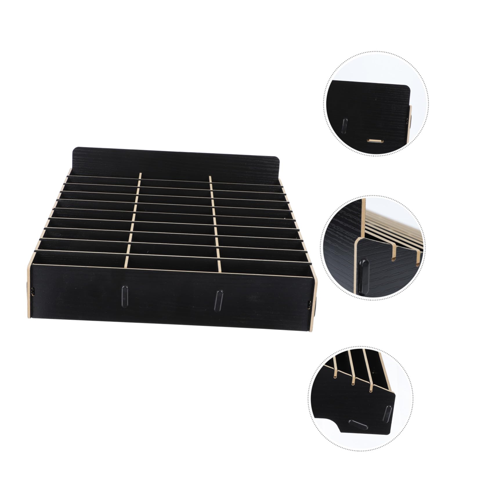 HOMSFOU Caja y Diseño Elegante para Guardar Móviles Múltiples Rejillas de Madera Pulido Fino para Oficina y Sala de Reuniones