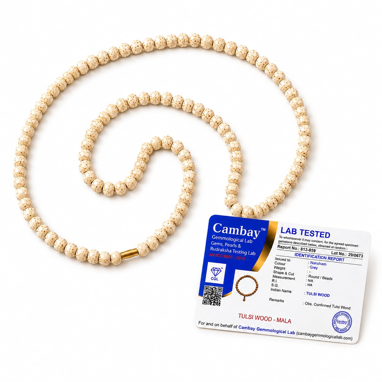 Tulsi Wood Mala | Natural Tulsi (Holy Basil) Wood Japa Mala 108+1 Beads | Lab Certified | Vedic Consecrated | Handcrafted Prayer Mala for Men & Women | Made in India-image-25