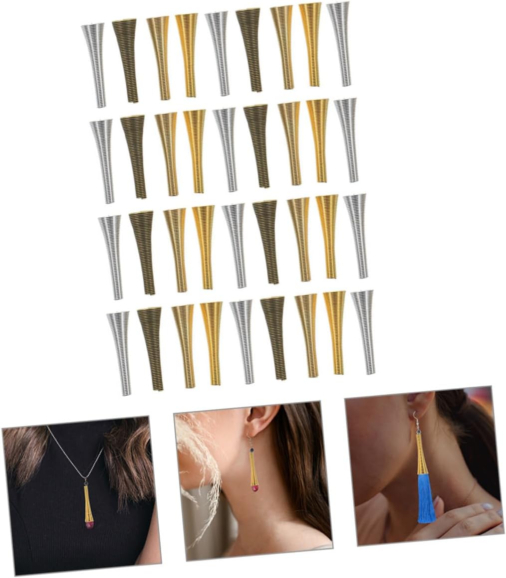 36Pcs Trumpet Flower Bead Caps Cone Shaped Spacer End Caps for Jewelry Making Bracelets and Necklaces DIY Craft Supplies