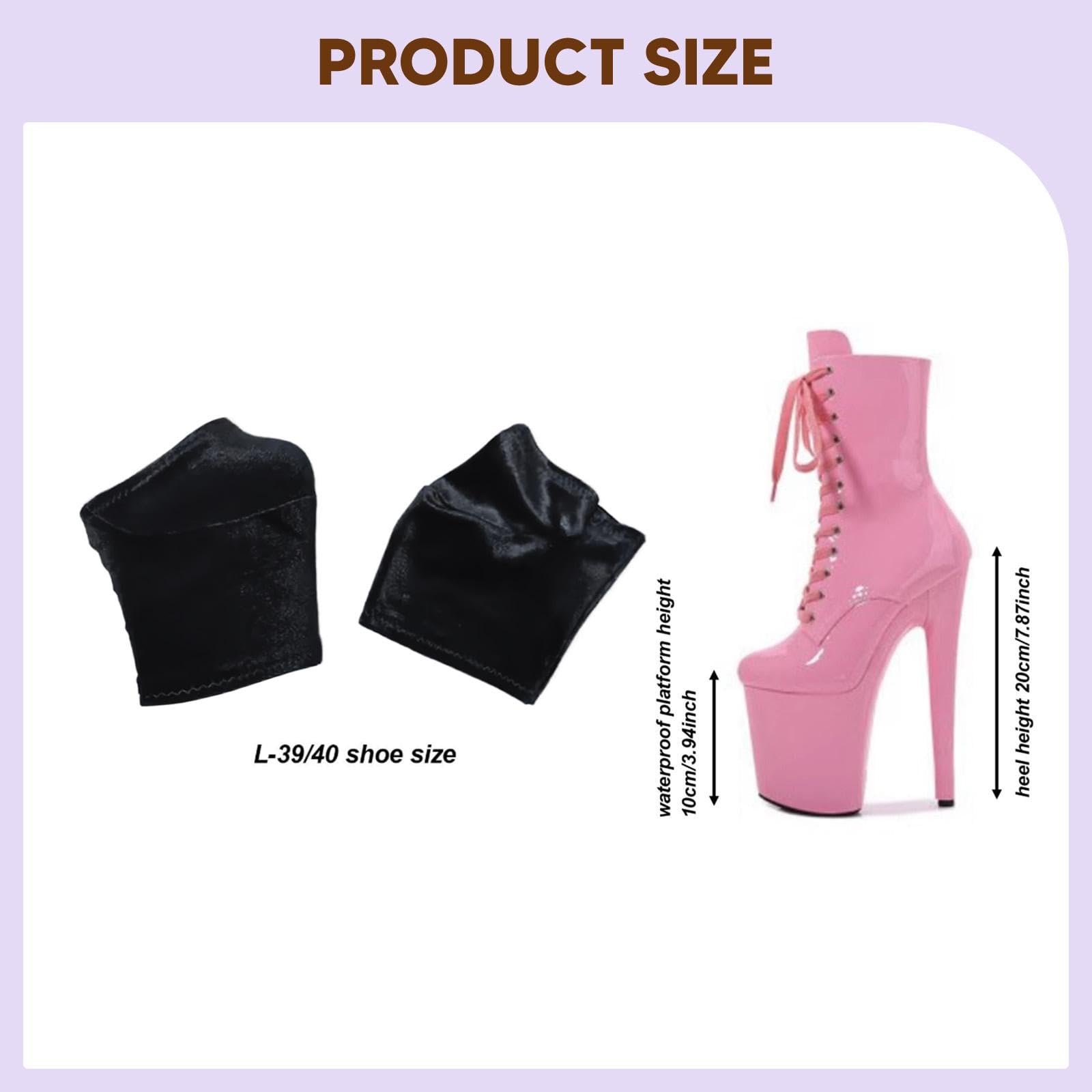 2 Copriscarpe in Velluto Antigraffio per Pole Dance, Resistenti All'usura E Antiscivolo, Adatti per Accessori di Danza, Black L