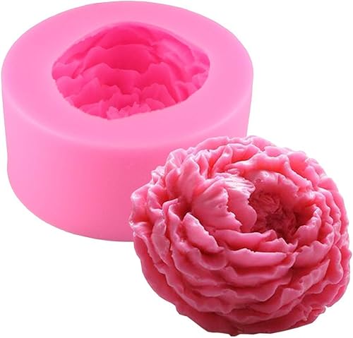 Miniatura 4 de Fewo Moldes de silicona para jabón de peonía 3D, moldes para velas de peonías, fimo, arcilla, decoración de pasteles, gelatina de silicona, azúcar,