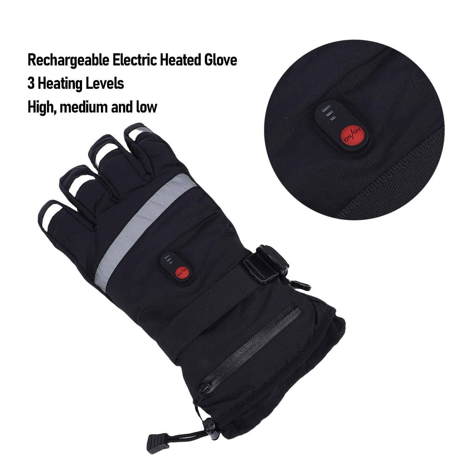 Cuifati Calefactables Recargables para Hombres y Mujeres, de Invierno Calentadores de Manos Eléctricos con 3 Niveles de Calefacción, Batería de 4000 MAh, Tiras Reflectantes para Motocicleta, esquí,