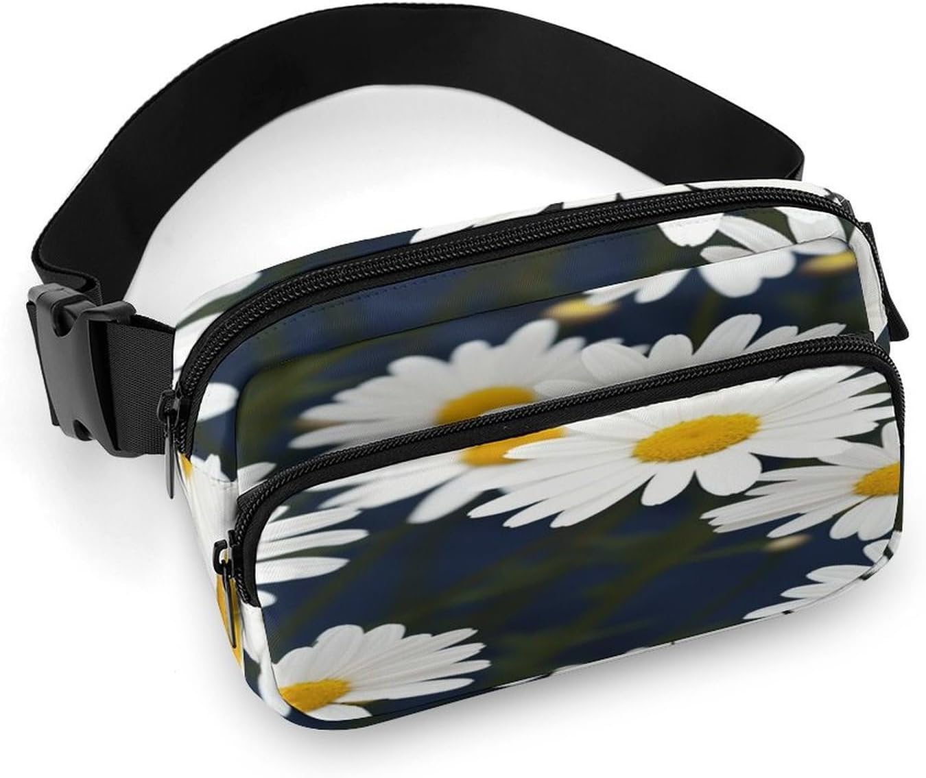 Flowers Daisy Fanny Pack Belt Bag with Adjustable Strap Fashion Waist Bag for Outdoor Sports Hiking
