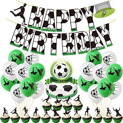 Juegos de decoración de partidos de fútbol tema de fútbol feliz cumpleaños banner pastel Top Decoration Football LaTeX balloon Boys' Birthday Football theme World Cup Party Supplies Cover
