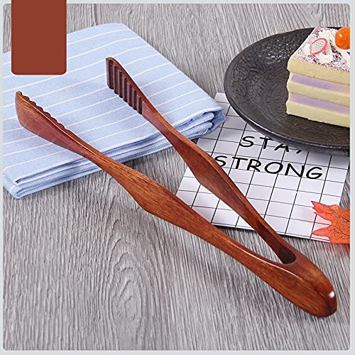 MRKU Pinzas de Cocina de Madera, 1 Pieza, Utensilios de Cocina para Alimentos, Pinzas para Barbacoa, Herramientas de Buffet, Pinzas anticalor para Pan, Pinzas para repostería, Barbacoa