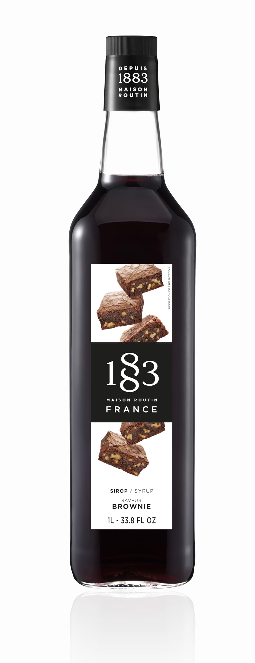 Premium Brownie Flavoured Syrup for Cocktails, Mocktails, Smoothies, Iced Tea, Desserts Glass 1L