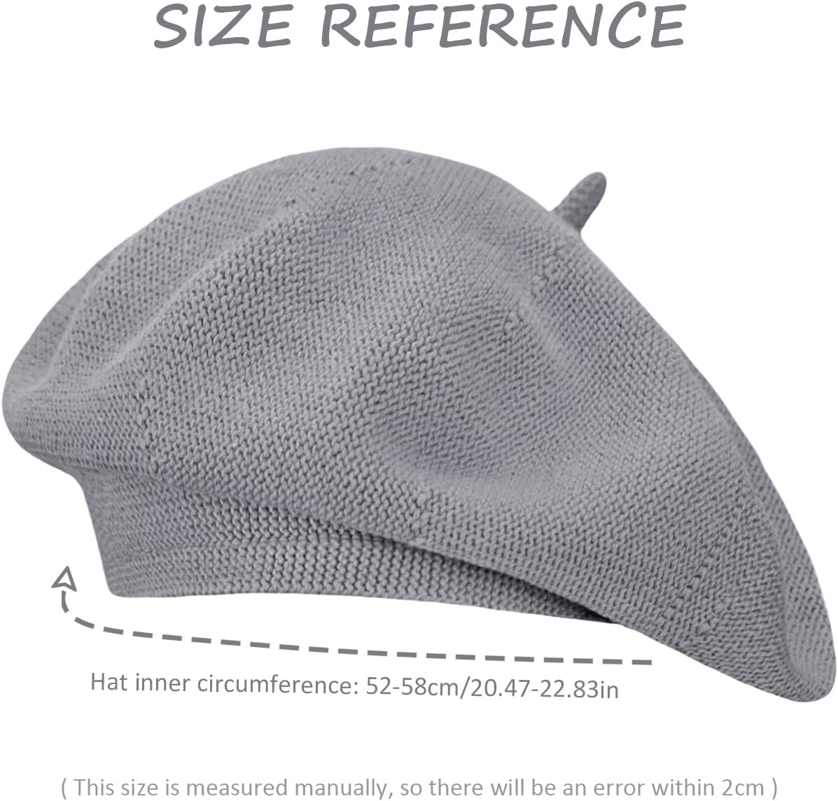 Gllutt Summer Knitted Thin Beret Hat for Women Slouchy Hat French Style Loose Soft Solid Color - Image 4