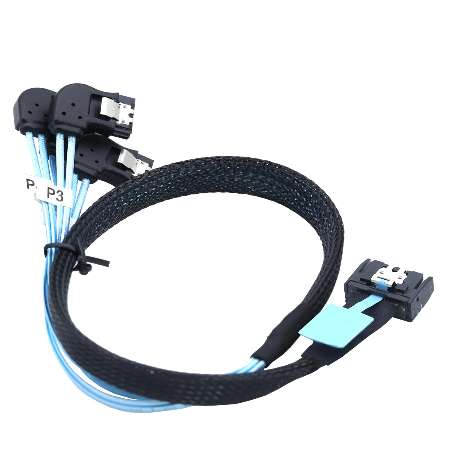 Cable Slimline Mini SAS MCIO con conectores SATA en ángulo recto de 0.8m 7