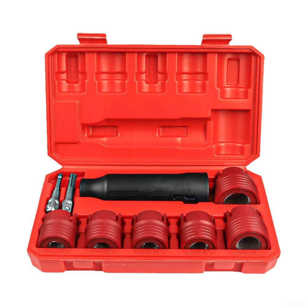 HpLive Lot de 9 nettoyeurs de boulons de roue, outil de nettoyage pour boulons de roue de voiture, écrous de vis, brosse de nettoyage 12-28 mm