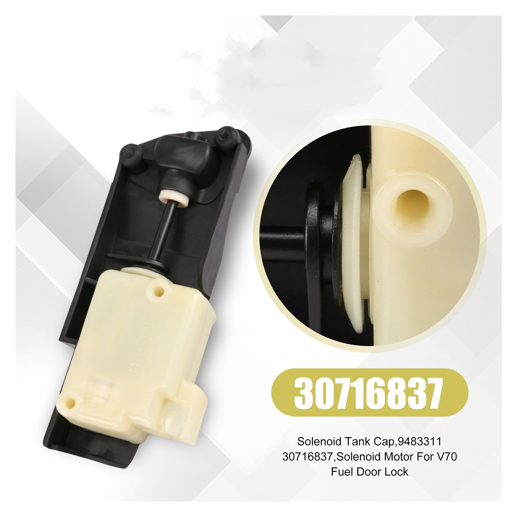 Bouchon de porte d'essence Bouchon Réservoir Moteur Solénoïde Volet Remplissage Serrure Porte De Carburant De Voiture Pour V70 S60 S80 XC70 XC90 9483311 30716837 30612856