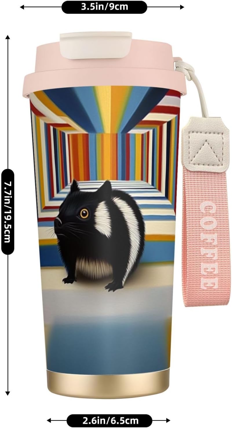 Unique Customized Coffee Mug - Insulated Stainless Steel Tumbler for Travel, Home & Office - 17 oz The Void Cat Pink