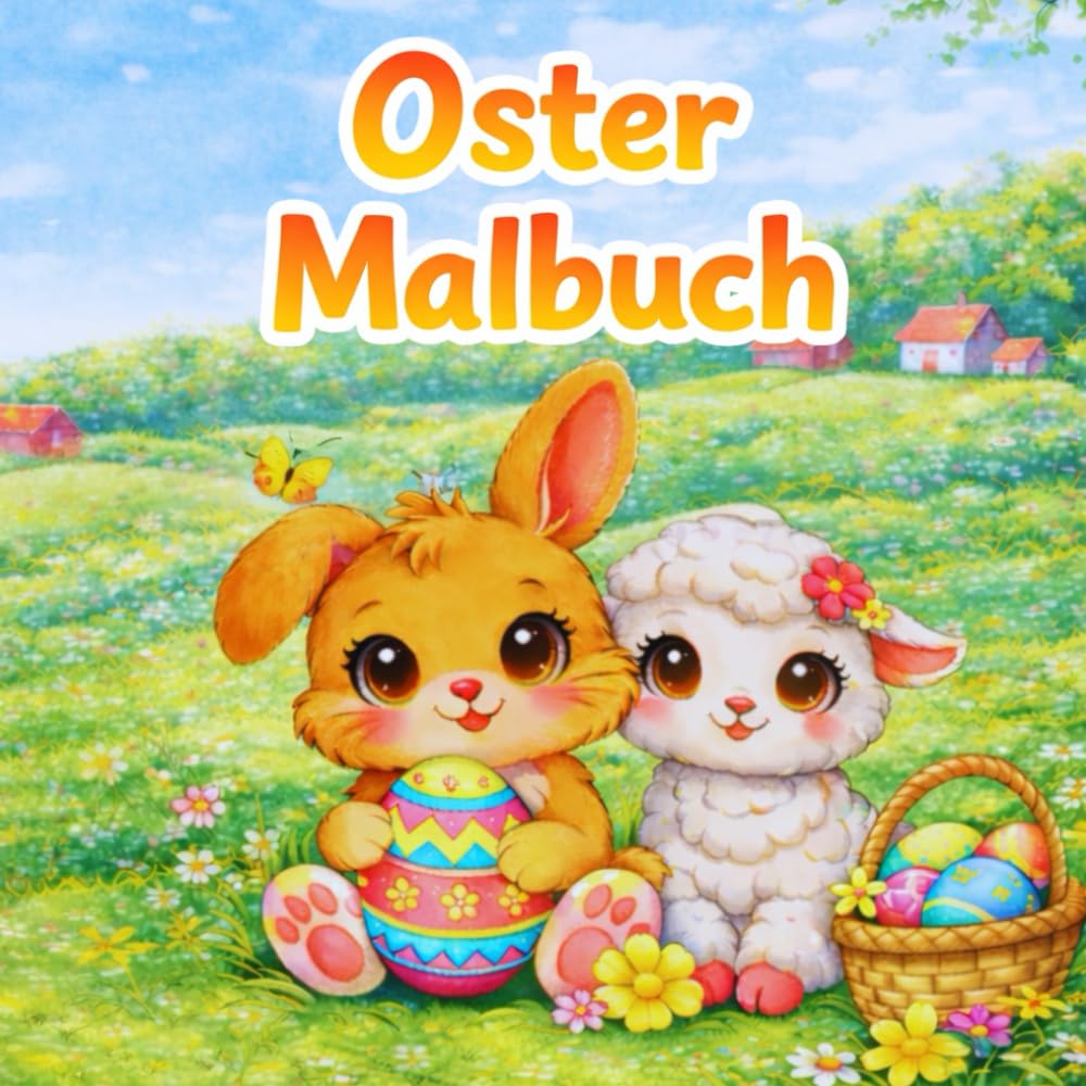 Oster Malbuch mit Rätseln für Kinder: Ausmalbilder, einfache Rätsel rund um Ostern Kinder ab 4 Jahren