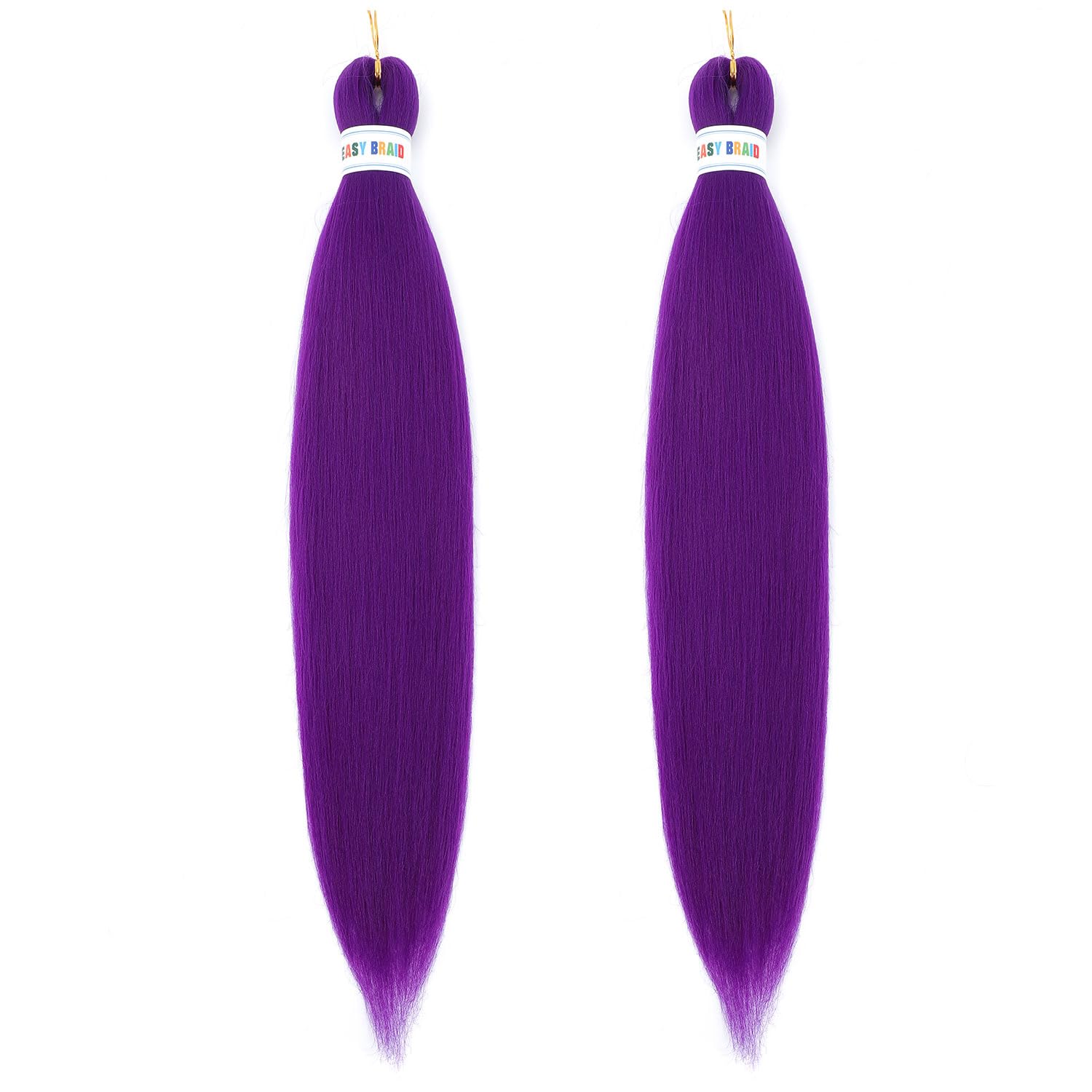4 packs Purple Braiding Hair Pre Stretched Synthetic Braiding hair Extensions for Women, Purple Hair Extensions for Stage Party Halloween Costume Cosplay 48 Inch