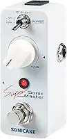 SONICAKE Pedal Clean Boost com Buffer e Ganho de +12Db, Mini Pedal de Efeitos Pure Boost para Guitarra e Baixo - Sonic Super Master