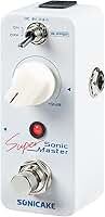SONICAKE Pedal Clean Boost com Buffer e Ganho de +12Db, Mini Pedal de Efeitos Pure Boost para Guitarra e Baixo - Sonic Super Master