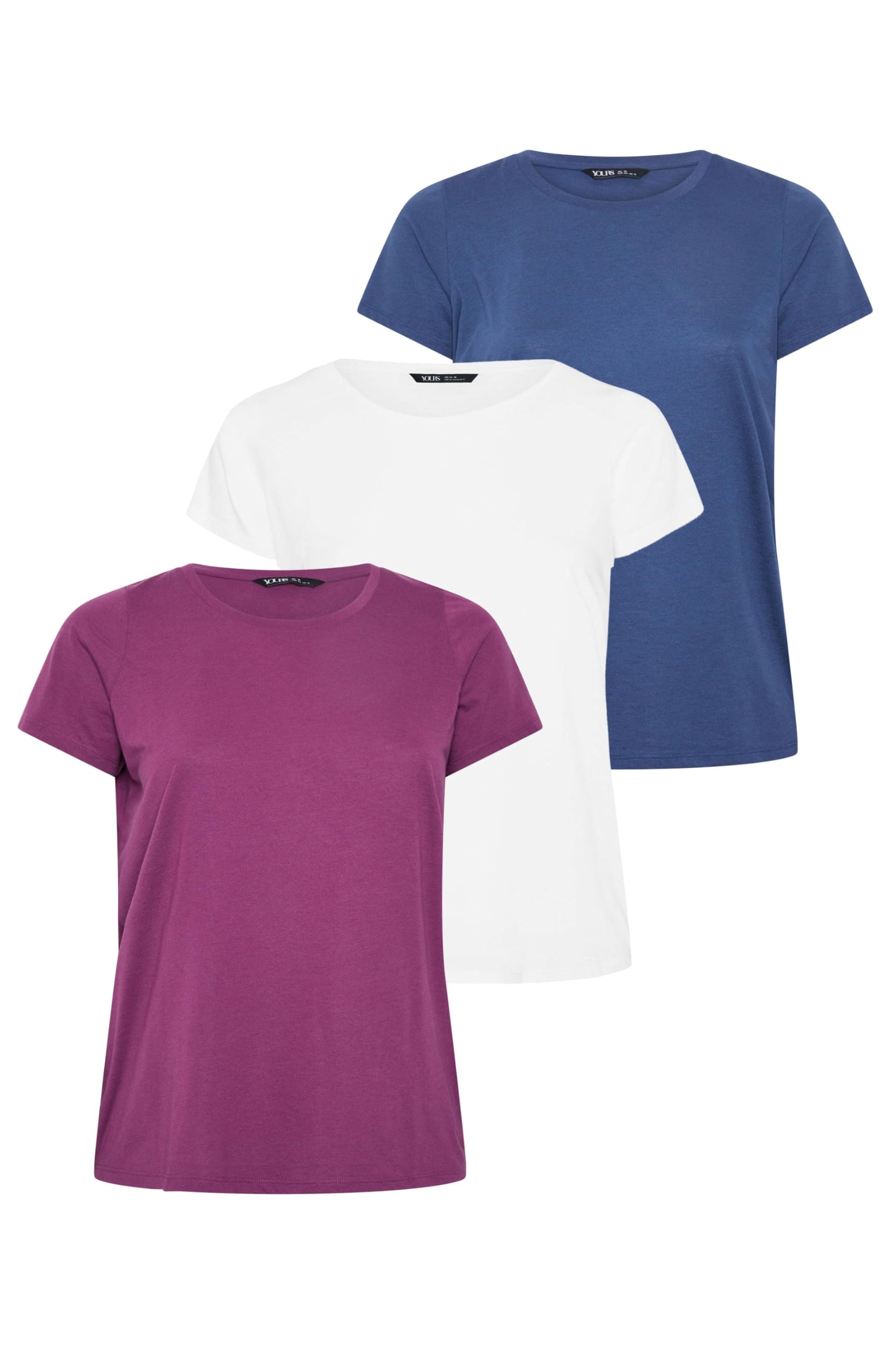 Yours Women's Multi 3 Pack Core T-Shirts Size 26-28