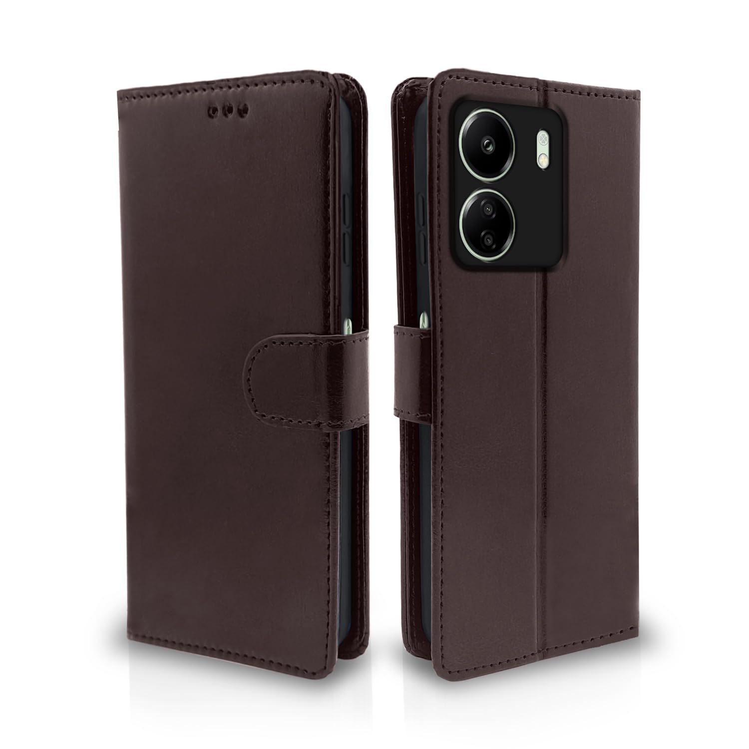 Pikkme Redmi 13C 4G | Poco C65 Flip Cover Leather Finish | Inside TPU with Card Pockets | Wallet Stand and Shock Proof | Complete Protection Flip Case (Coffee) (B0CQKCQBQD) Amazon Price History, Amazon Price Tracker