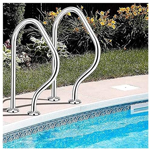 Pool Rail Pool Railing,Swimming Pool Stair Rail,Humanized Swimming Pool Handrail,with Quick Installation Base,250 Lbs Load Capacity,for Indoor Outdoor Pool Water Park