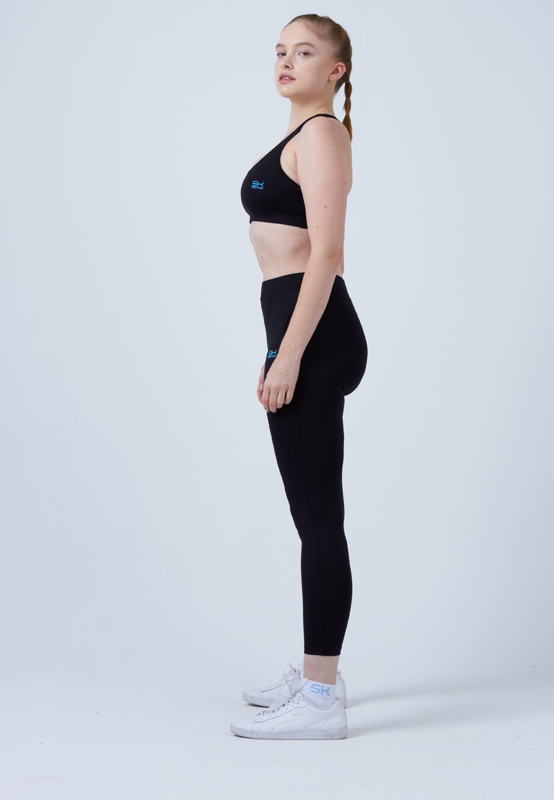 Sportkind Mädchen & Damen Tennis, Padel, Running Tights, Sport 7/8 Lange Leggings mit Taschen, Mid Waist, Blickdicht, atmungsaktiv