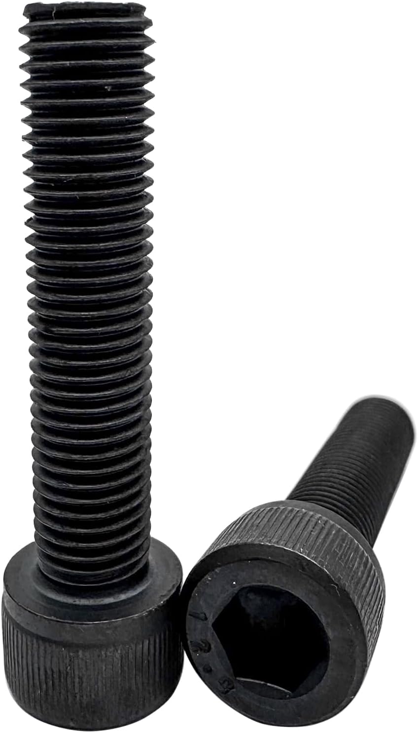 M10-1.25 x 45mm Socket Head Cap Screws Bolts,12.9 Grade Carbon Steel Hex Socket Cap Cup Fine Thread Screws Bolts,Black Oxide Finish(2Pcs)