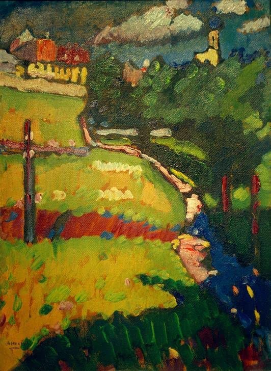 Poster Kandinsky Étude sur l'église à Murnau 58x90 cm pour déco murale salon