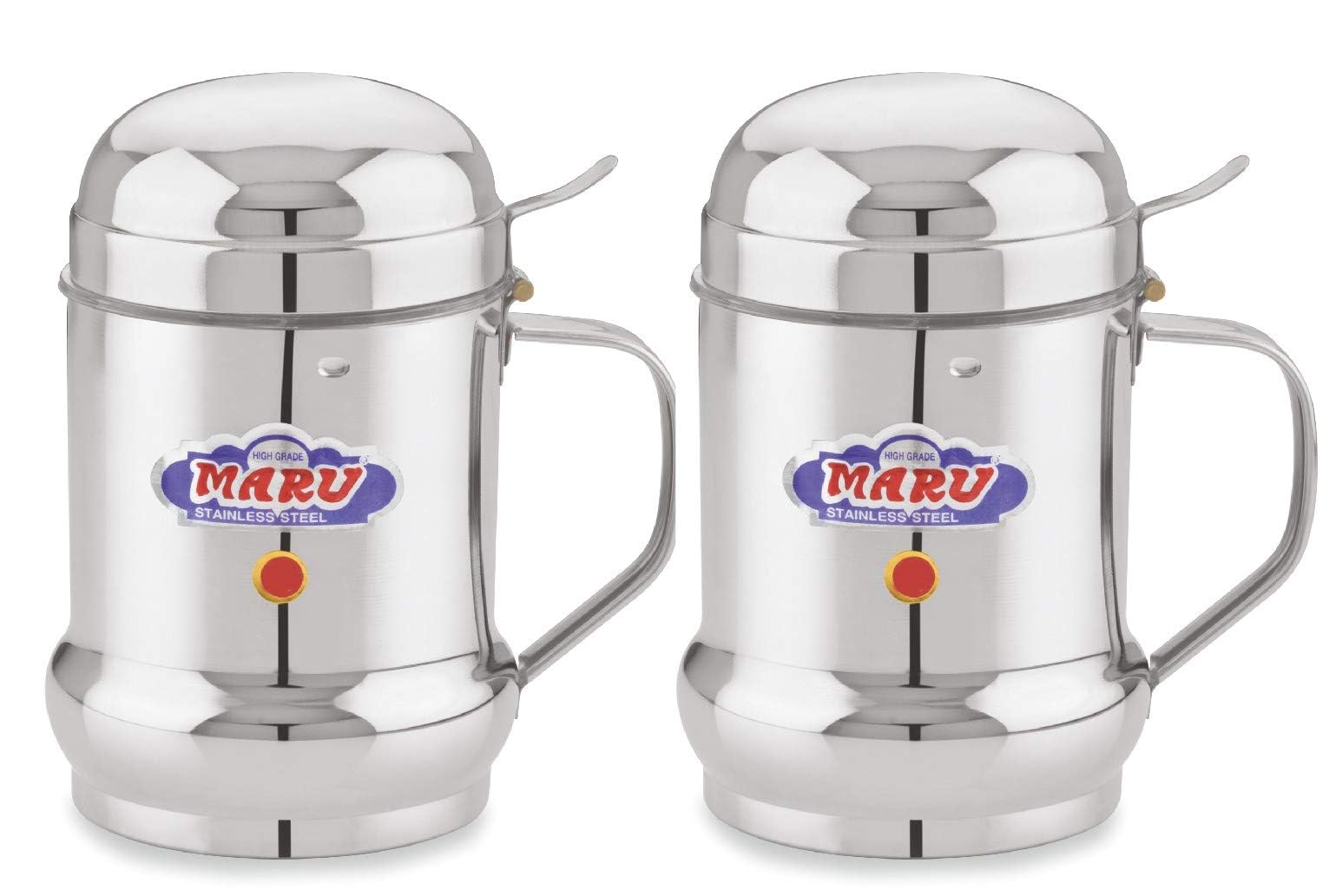 MARU Stainless Steel Oil dispensers for kitchen - Durable Kitchen oil containers for kitchen with Handle, Ideal for Cooking Perfect Oil Dispenser for Kitchen Use 650ml + 650ml (B08256MQ3S) Amazon Price History, Amazon Price Tracker