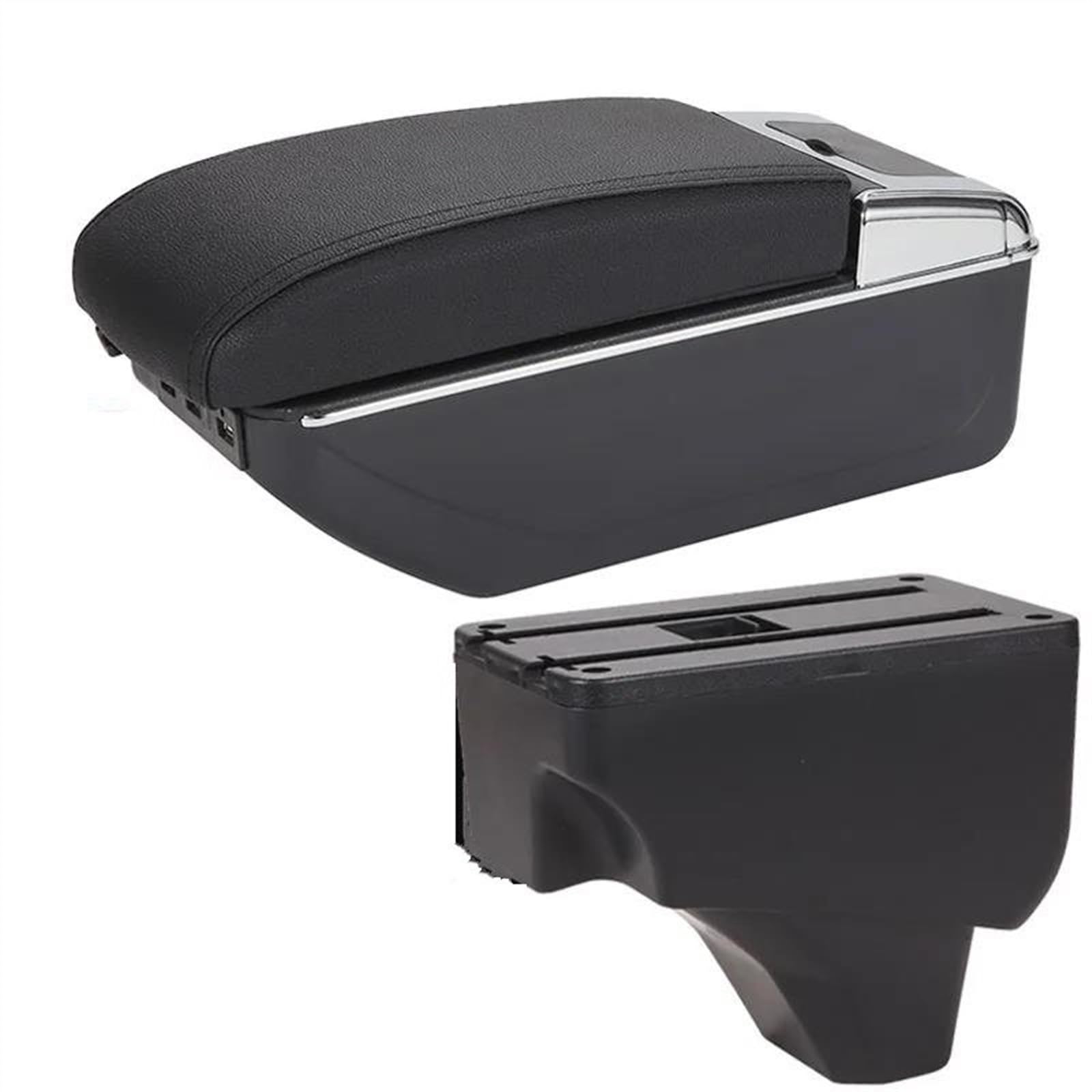 Car Armrest Box 2019-2024 Storage Ashtray Retrofit Parts Interior Detail Accessorie For Peugeot 208 2008(A2 Black line 7USB)