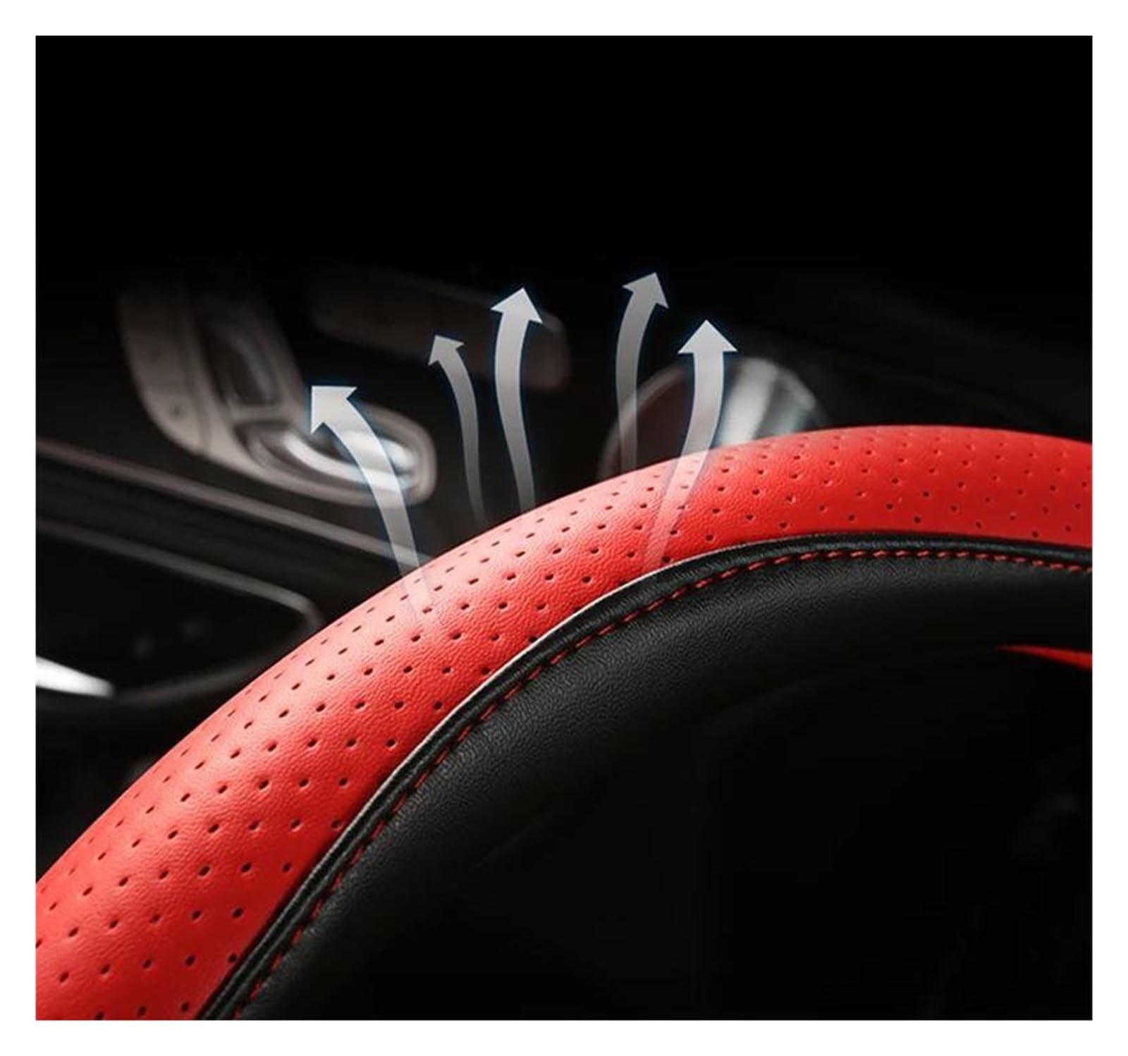 Lenkradabdeckung Auto Für Jeep Für Wrangler 2020 Für Renegade 2021 Auto Lenkrad Abdeckung Auto Zubehör Anti-Slip Schutzhülle Rutschfester Lenkradbezug(Schwarz)