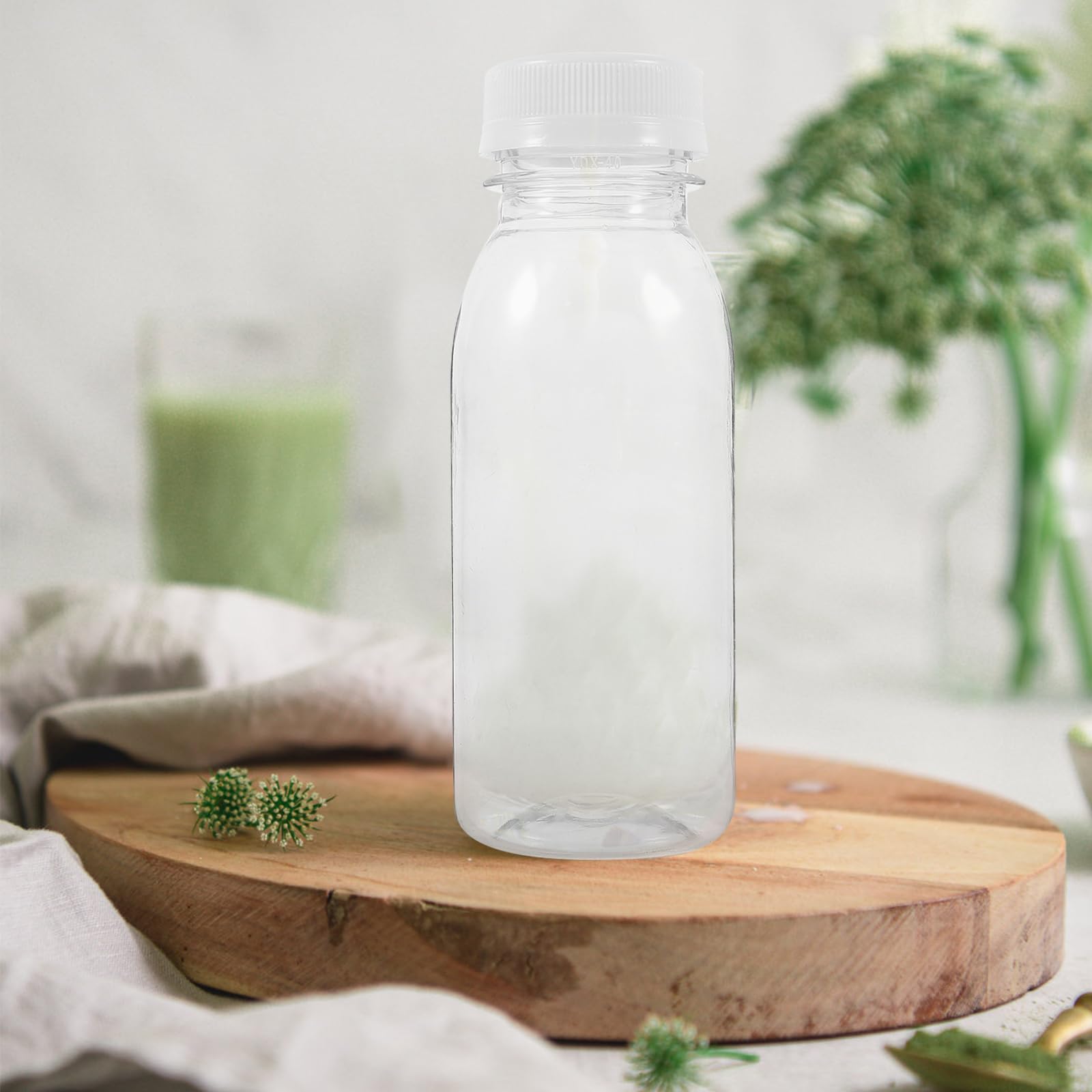 Housoutil Kunststoff Saftflaschen zum Befü, 200 Ml Milchflasche Aus Kunststoff, 10 Stück Wiederverwendbare Leere Smoothie-Flasche, Transparente Großgetränkebehälter Für Saft, Milch Und Andere Getränke