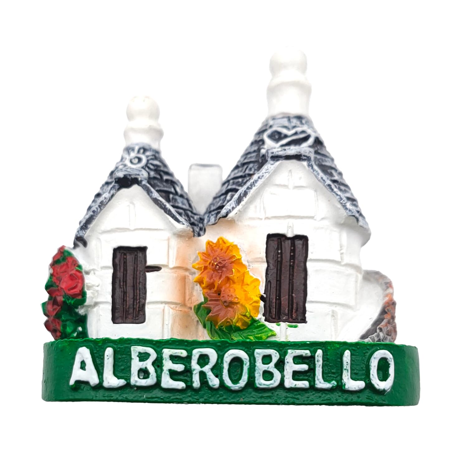 Calamita Frigorifero Alberobello Puglia – Souvenir Viaggio Italia, Dipinta A Mano, 6,3x5,7 Cm