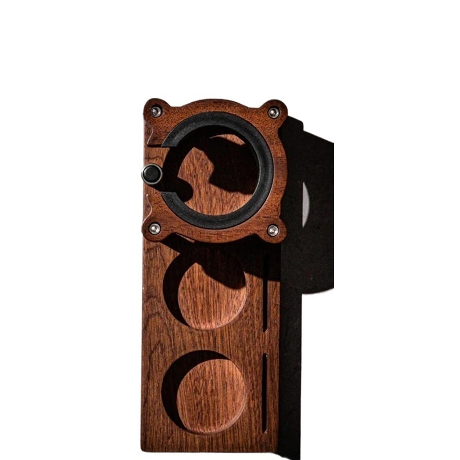 Soporte de estación de tapete de manipulación de café de madera, portafiltro y soporte de pantalla de filtro, estante de almacenamiento de apisonamiento de espresso for uso doméstico de barista