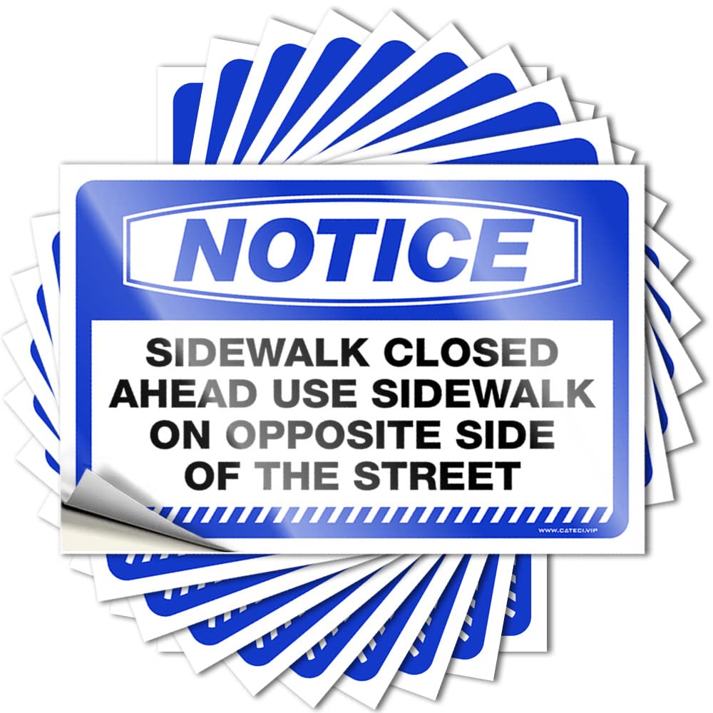 Notice Sidewalk Closed Ahead Tattoo Small | Assorted Accessories Removable Decal Pack(6X9CM)