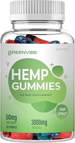 Greenvibe Gummies - Gomitas de cáñamo Greenvibe (individual, 60 gomitas)