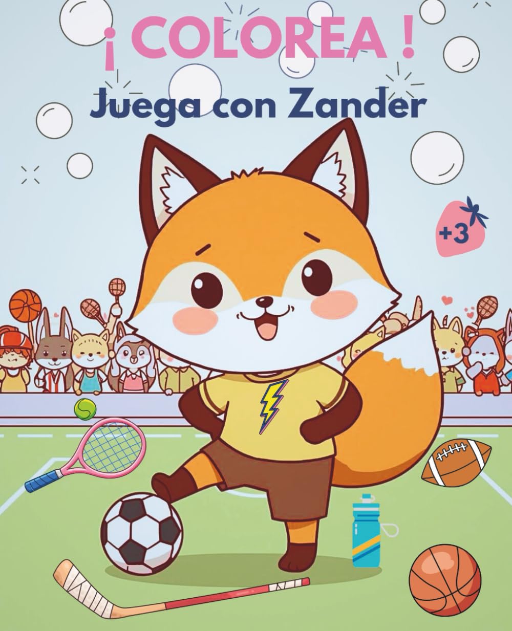 ¡COLOREA! Juega con Zander: Un divertido libro de colorear infantil con temática deportiva y animales adorables.