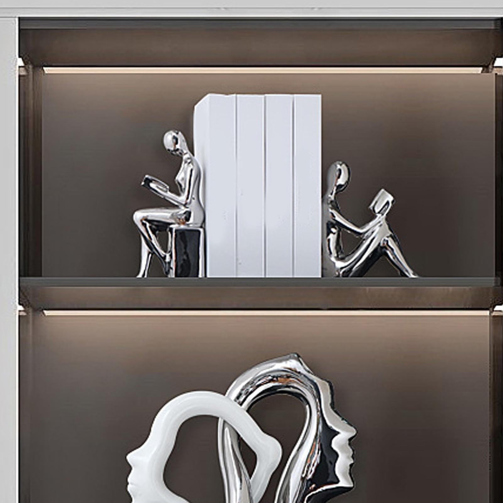 Dekorative Buchstützen für schwere Bücher, 2 x abstraktes Statuen-Design