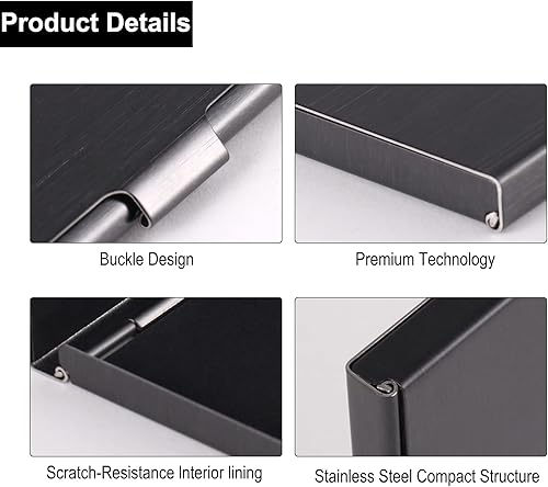 Miniatura 3 de Tarjetero de metal personalizado personalizado para hombres y mujeres, estuche para tarjetas de presentación fotográficas, diseño delgado, tarjetero