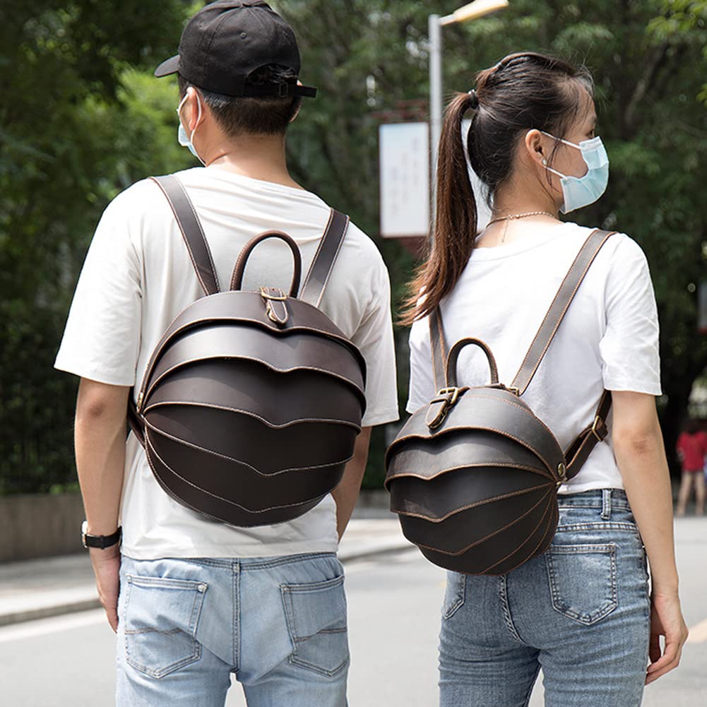 ELMAIN Persönlichkeit Rucksack Creative Crazy Horse Rindsleder Herren Tasche Käfer Rucksack Trendy Cool Rucksack