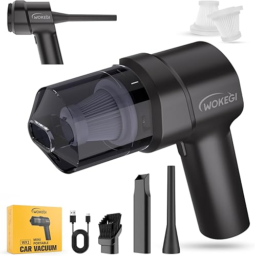 Mini aspiradora de mano para automóvil, aspiradora portátil inalámbrica de 10000 PA con batería de 2000 mAh, aspiradora pequeña 3 en 1 y plumero de