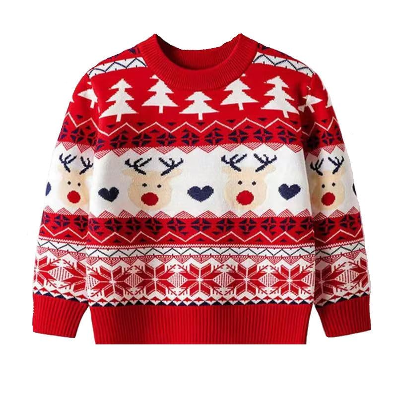 Image of Ugly Christmas Sweater for Girls Funny Xmas Knit Pullover Shirts Kids Child Holiday Jumper Tops Outfit 2-14 Years